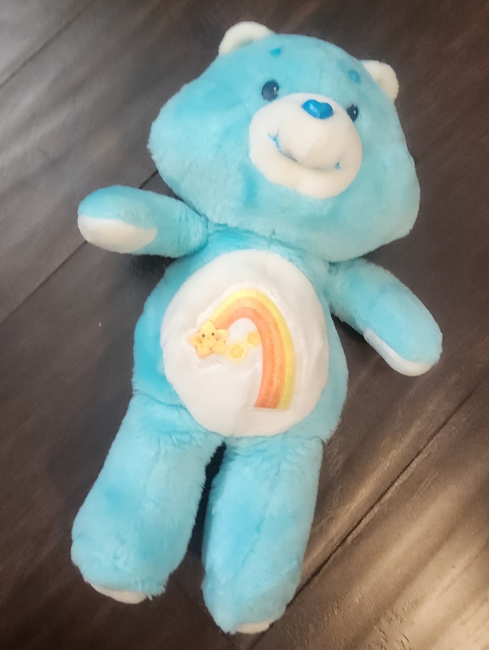 Vintage 1983 Kenner Care Bears Wish Bear Plush 13" Shooting Star blue